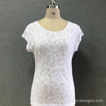 Women's cotton fashion printed knitted top